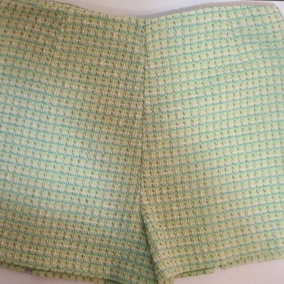 ZARA WOMAN SKORT SS22 GREEN STRUCTURED GINGHAM PATTERN SHORTS XL 4661/434/500 - Picture 3 of 6
